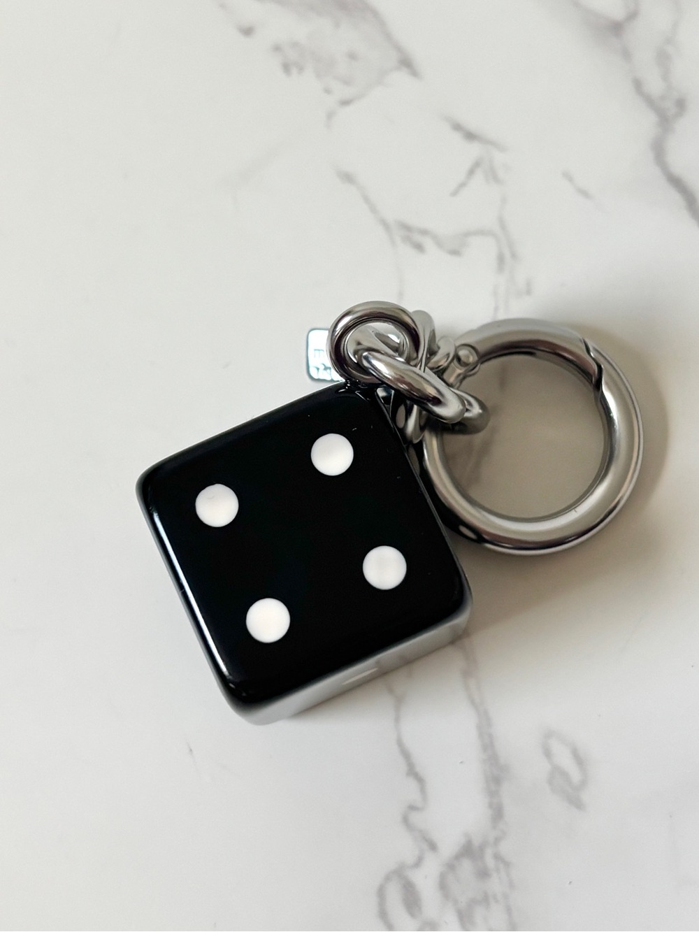 New Coach Loved Denim Teri Black Dice Bag Charm 2026 Release - Picture 4 of 5